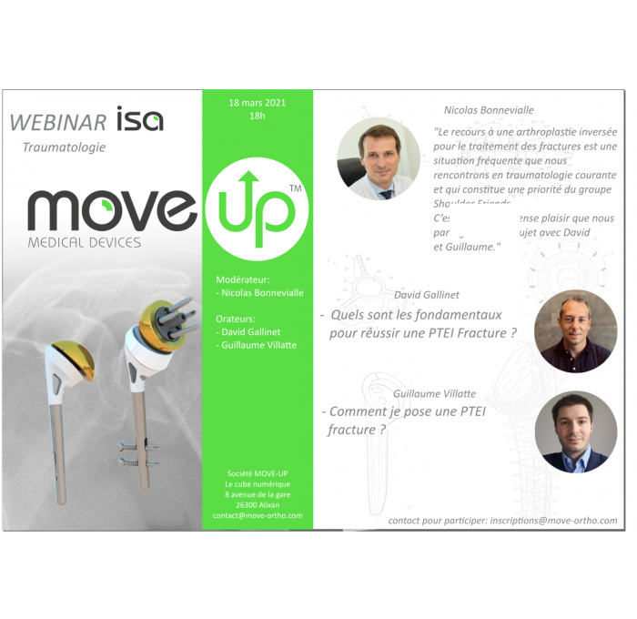 WEBINAR #3 ISA MoveUp le 18/03/2021 Fracture de l'extrémité supérieur de l'humérus et Prothèse Totale d'épaule inversée